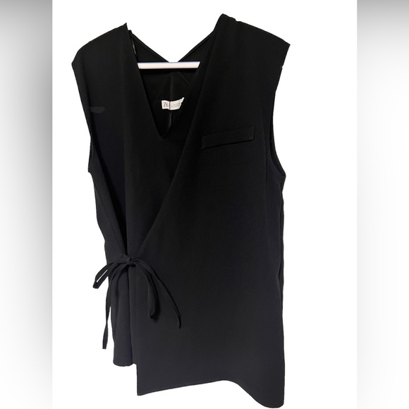 Zara vest side tie split back sleeveless top new without tags - Picture 4 of 9